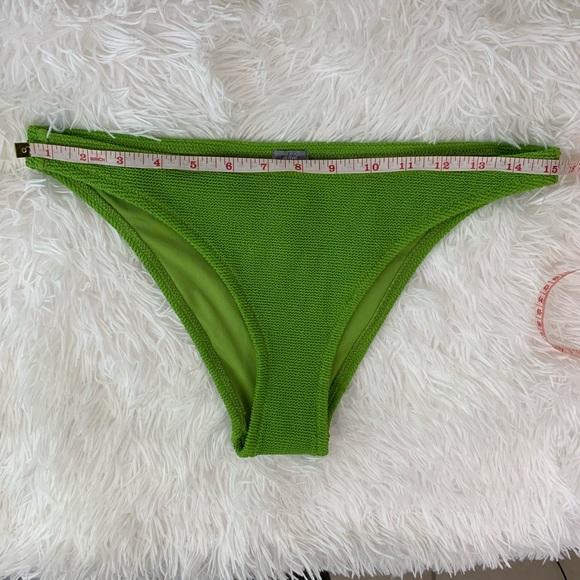 Aerie Green Waffle Cheeky High Leg Bikini Bottoms - Picture 7 of 8